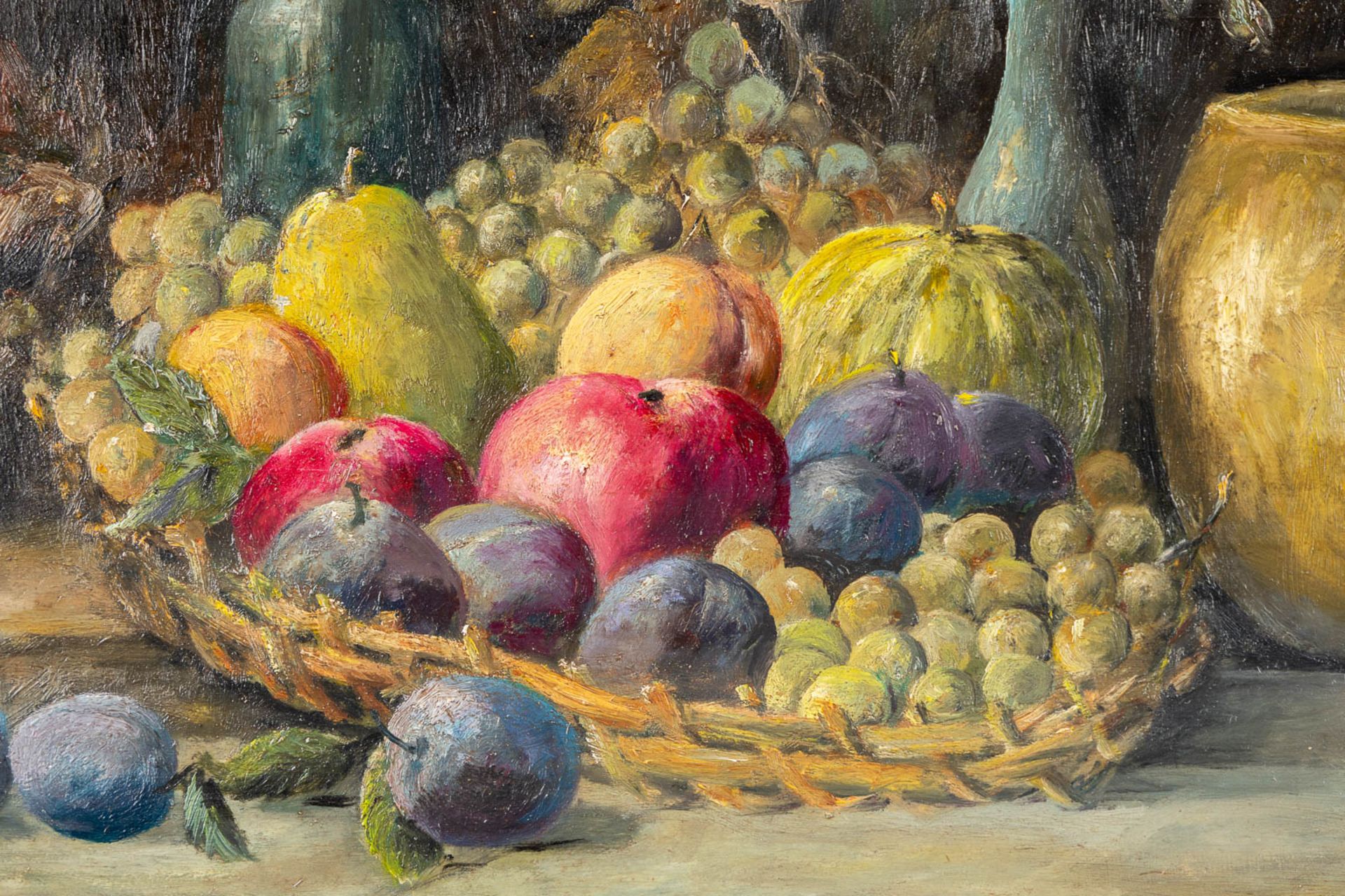 A stilllife with fruits, oil on panel. Signed A. Wery. (W:33,5 x H:26 cm) - Bild 4 aus 6