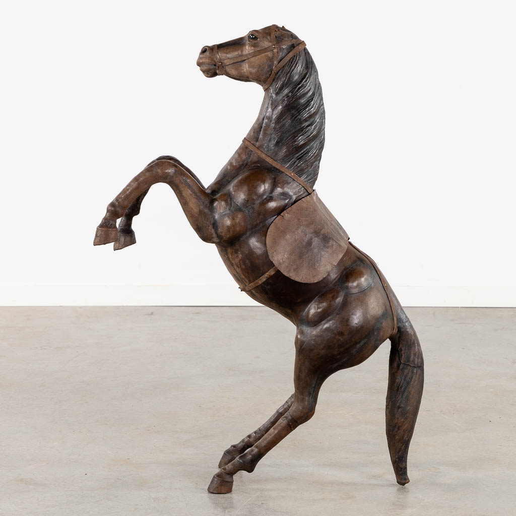 A decorative 'Prancing Horse', leather. (L:27 x W:67 x H:100 cm) - Image 5 of 12