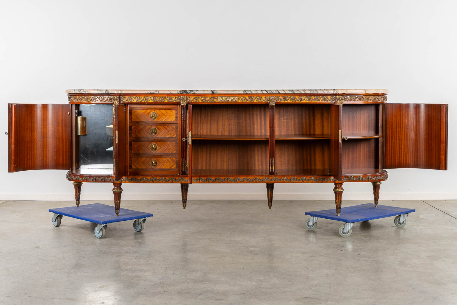 Ehalt, a 9-piece dining room set, 20th C. (L:58 x W:265 x H:100 cm) - Image 9 of 13