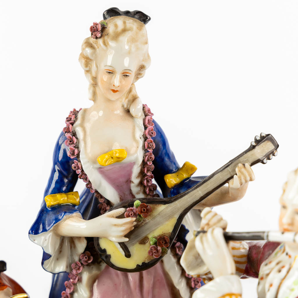 Ludwigsburg, a musical group. Polychrome porcelain. (L:17 x W:25 x H:21 cm) - Image 10 of 12