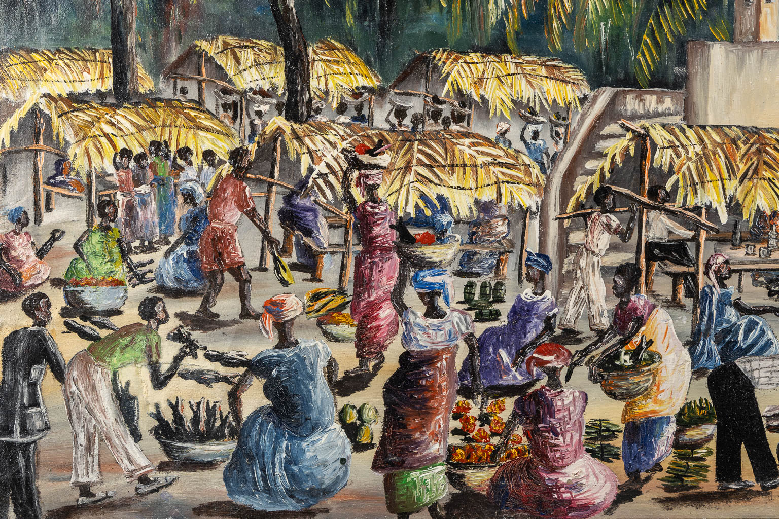 Albert DOMBE (XX) 'The Market'. (W:99 x H:73 cm) - Image 4 of 9