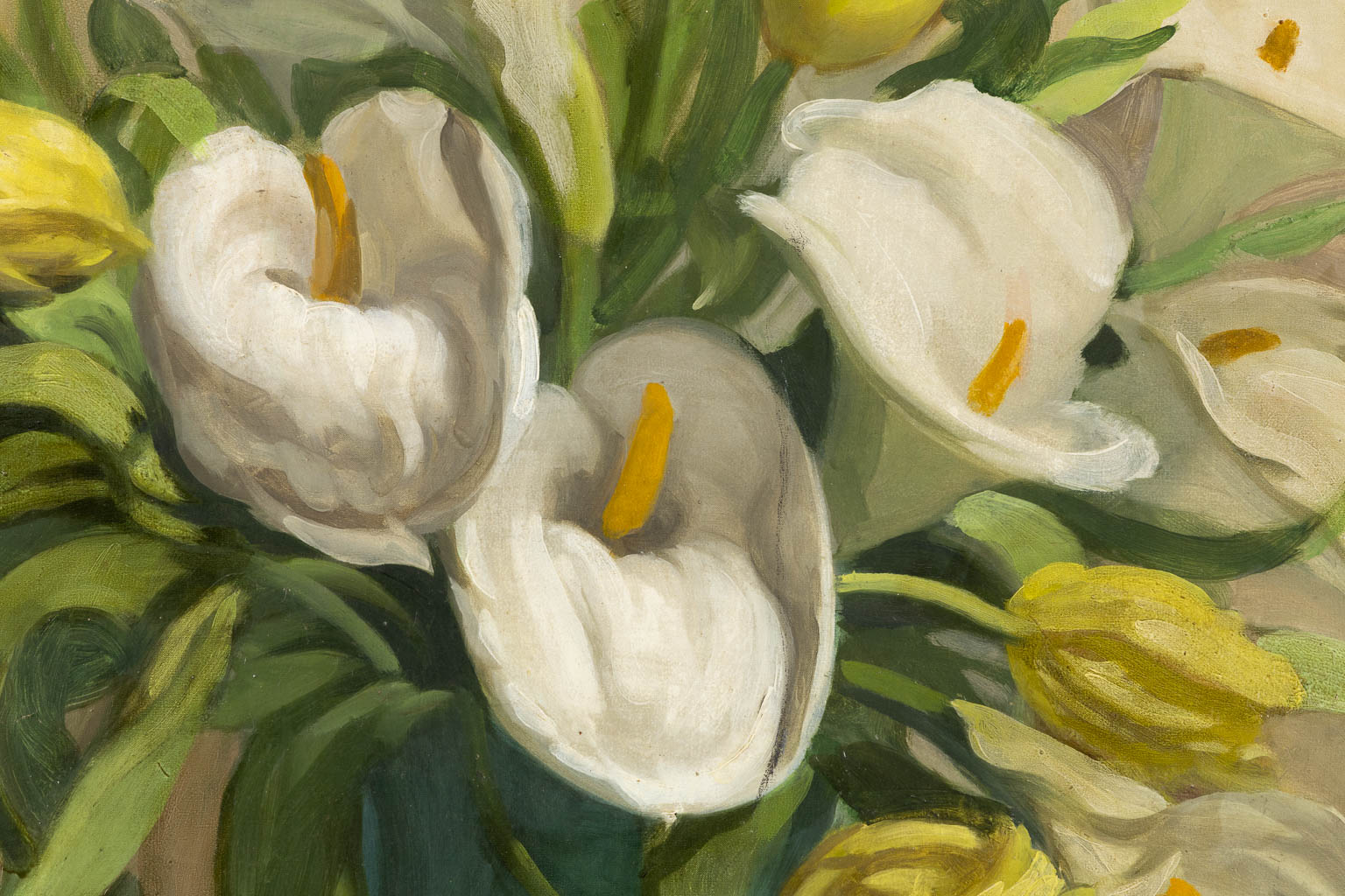 José STORIE (1899-1961) 'Arums Et Tulipes'. (W:81 x H:71 cm) - Image 4 of 7