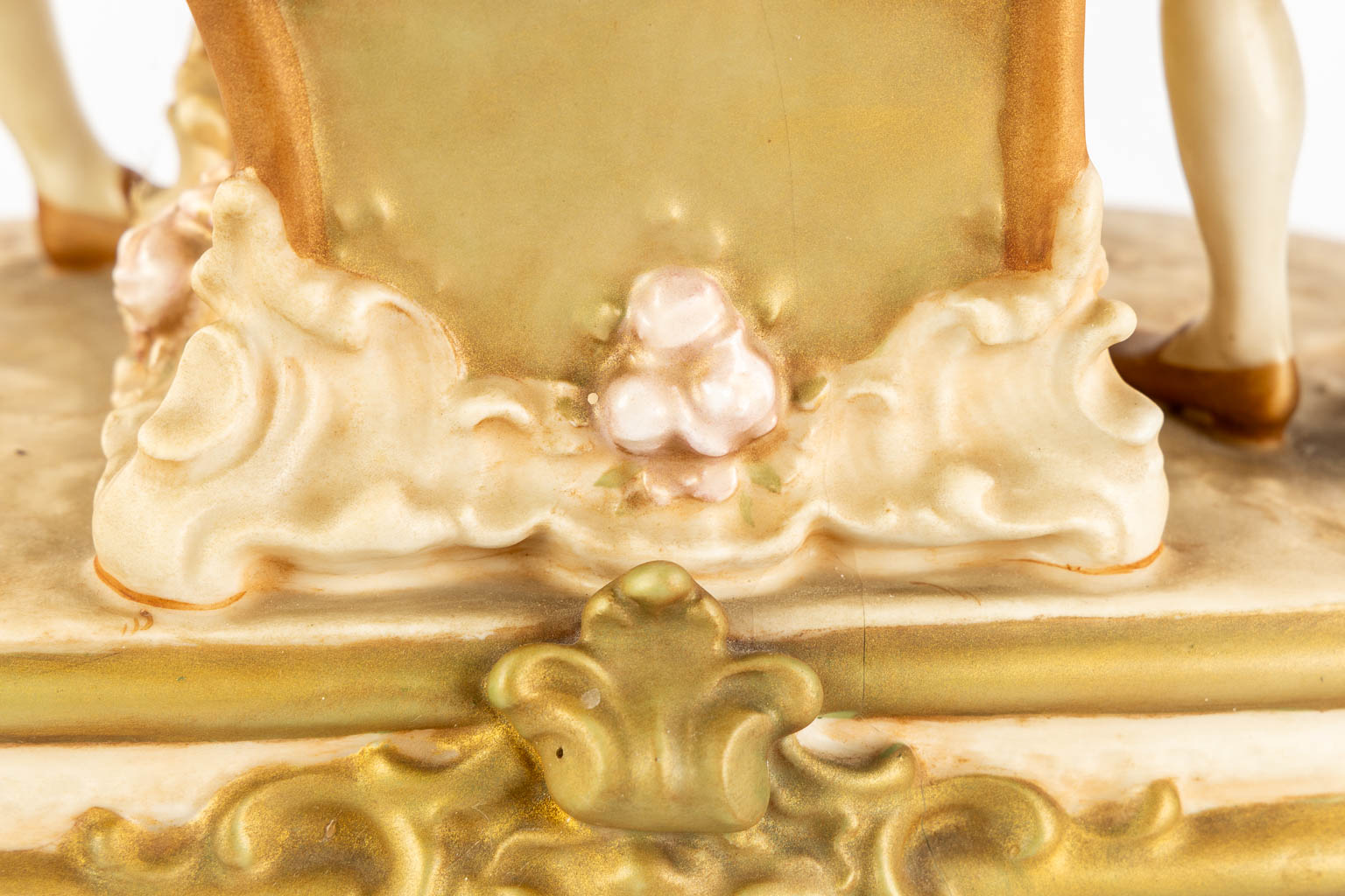 Royal Dux, a 'Sedan Chair', polychrome porcelain. (L:23 x W:37 x H:40 cm) - Image 15 of 15