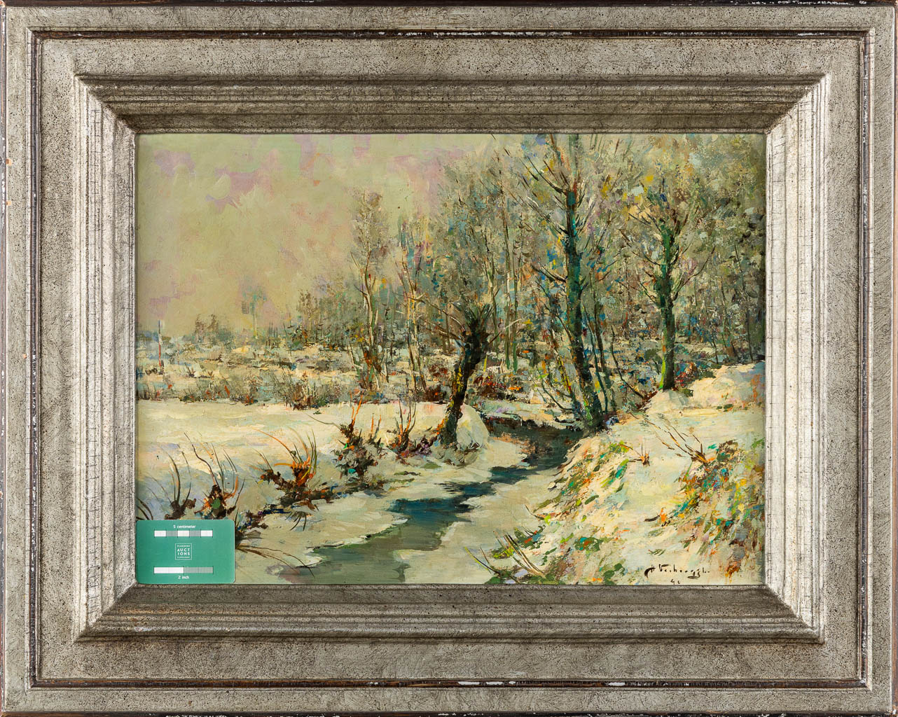 Charles VERBRUGGHE (1877-1974) 'Neige Environ de Bruges' 1940. (W:55,5 x H:40,5 cm) - Image 2 of 7