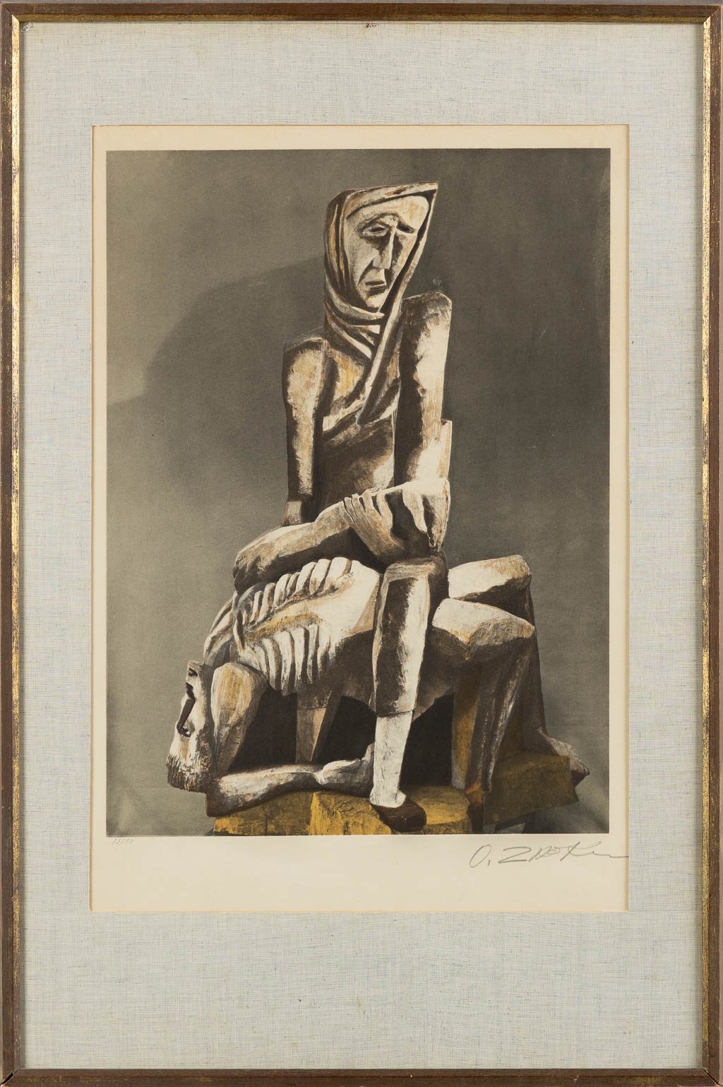Ossip ZADKINE (1890-1967) 'Pieta'. (W:38 x H:52 cm) - Image 3 of 7