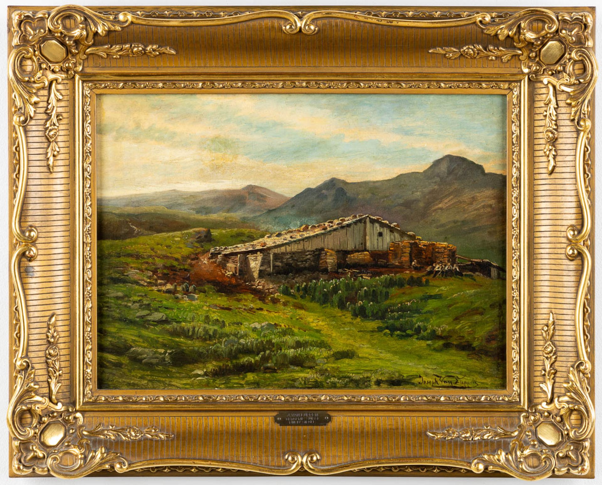 Jozef VAN LUPPEN (1834-1891) 'Bergerie Suisse'. (W:39 x H:29 cm) - Bild 3 aus 8
