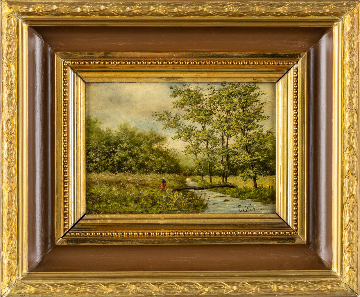 Zellie PLATTEAU (XIX) 'Forest View (2x)'. (W:17 x H:12 cm) - Image 4 of 12