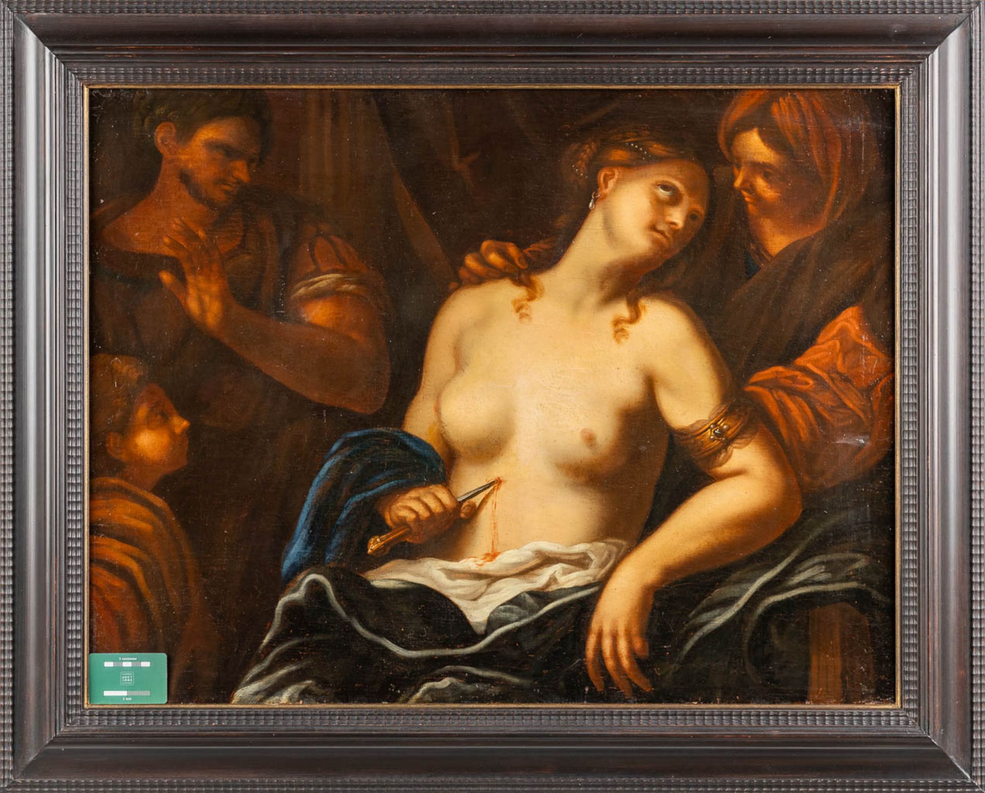 Circle of Giovanni BILIVERTI (1585-1644) The Death of Lucretia, oil on canvas. (W:90 x H:70 cm) - Image 2 of 9