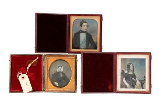 3 Sixth Plate Daguerreotypes in Cases,