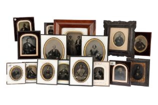 Large Collection of Ambrotypes framed and mounted,