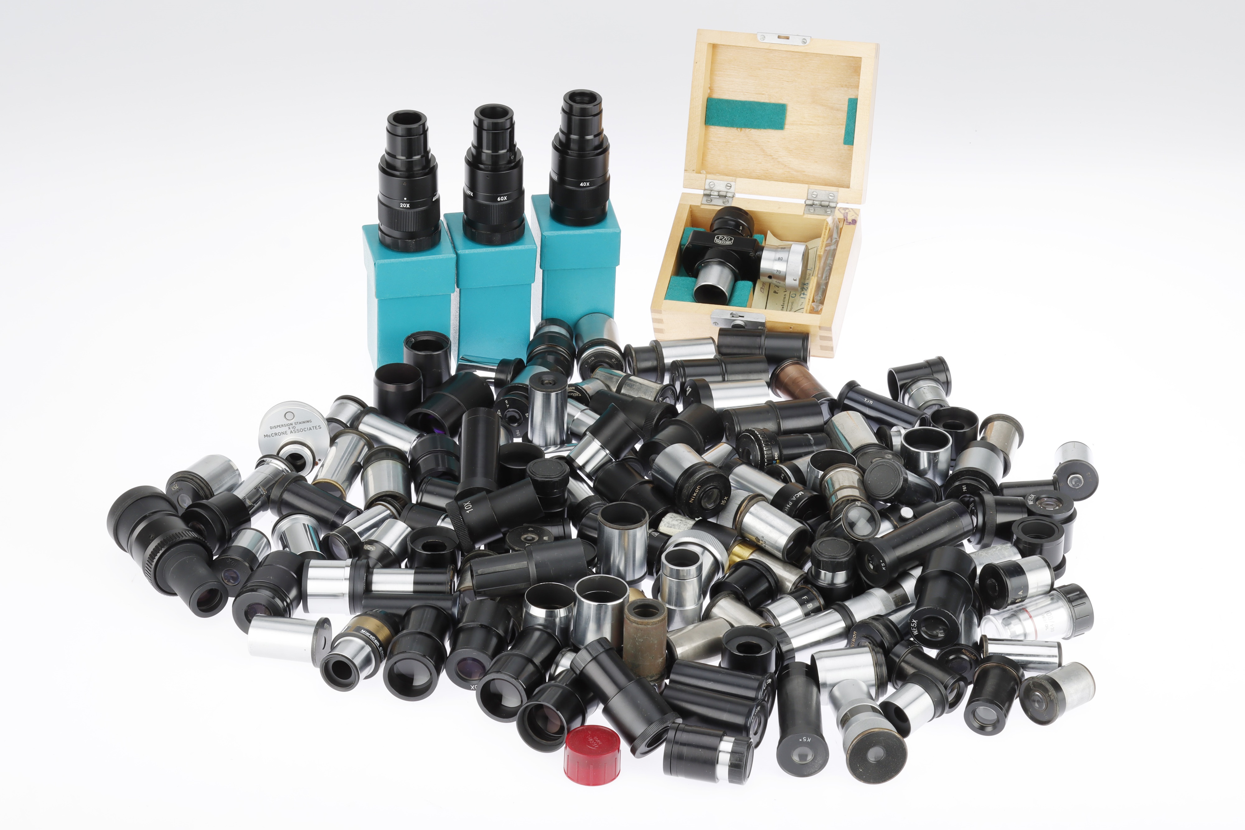 Large Collection of Modern Microscope Eyepieces