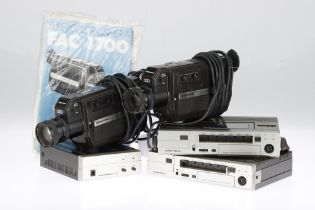 Two Grundig Super Color FAC 1700 Video Cameras with Grundig VP 100 Recorder Units,