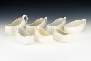 A Collection of Cream Ceramic Bourdaloues,