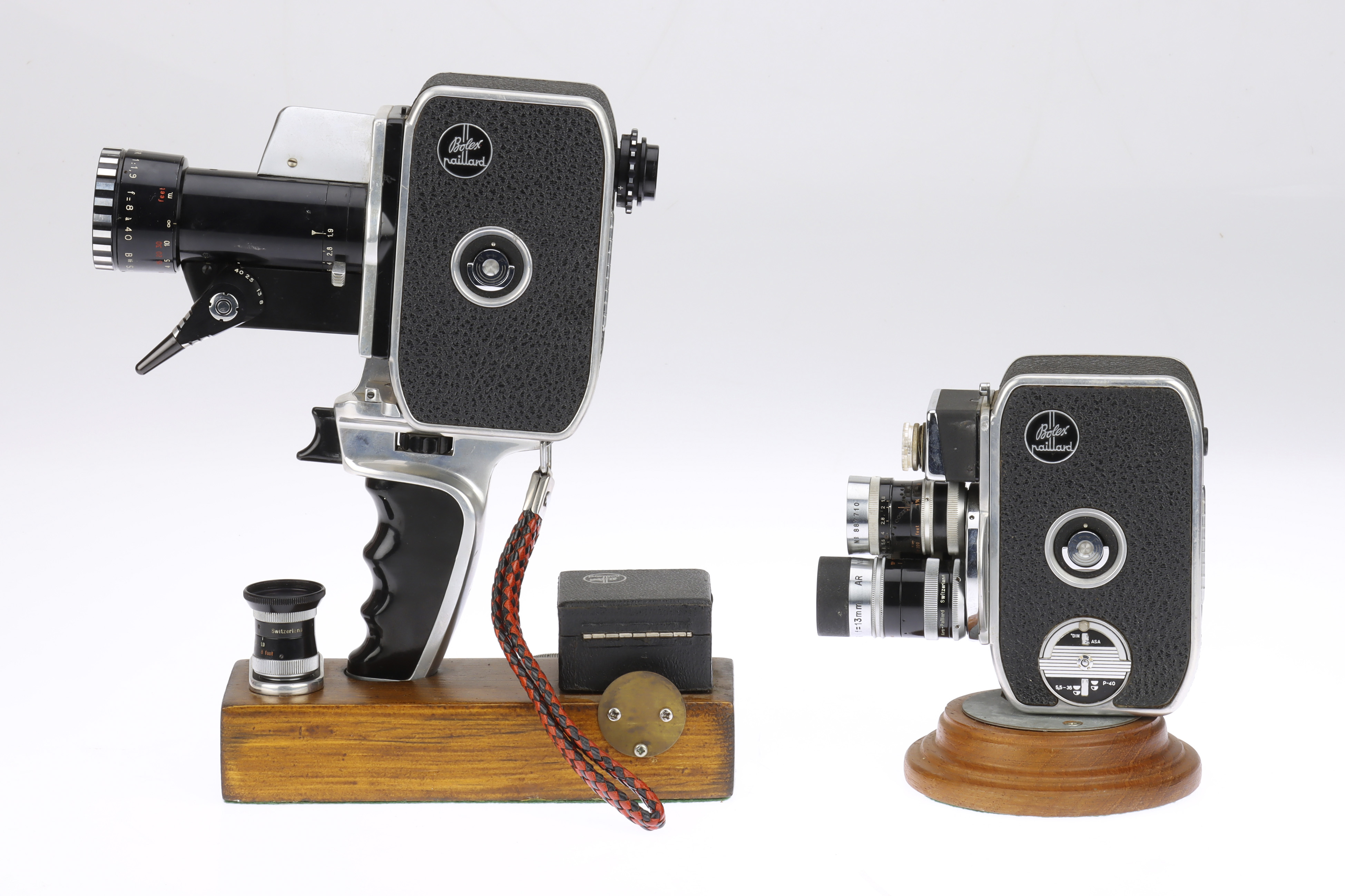 Two Paillard Bolex Double 8mm Motion Picture Cameras in Display Mounts, - Image 5 of 5