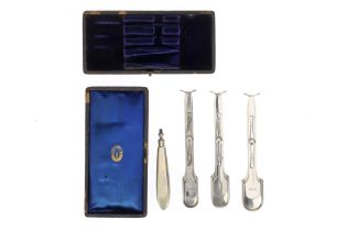 A Cased Set of Tonsil Guillotines,