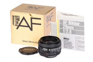 A Nikon Nikkor f/2.8 28mm N Camera Lens,