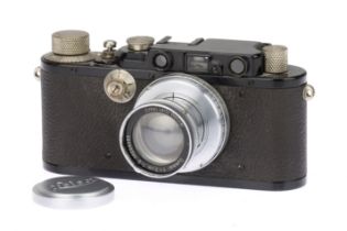 A Black Leitz Wetzlar Leica III 35mm Rangefinder Camera