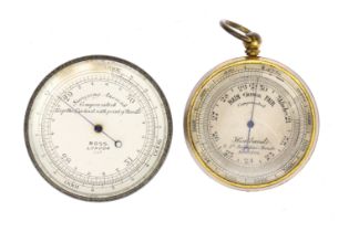 2 small Pocket Barometers,