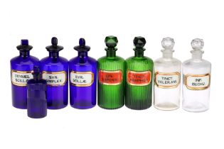 Collection of 7 Apothecary Chemist Bottles,