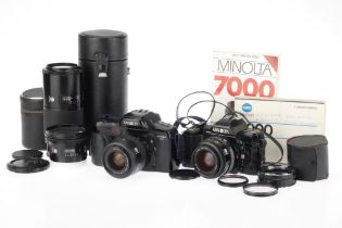 Two Minolta AF 35mm SLR Cameras with Lenses