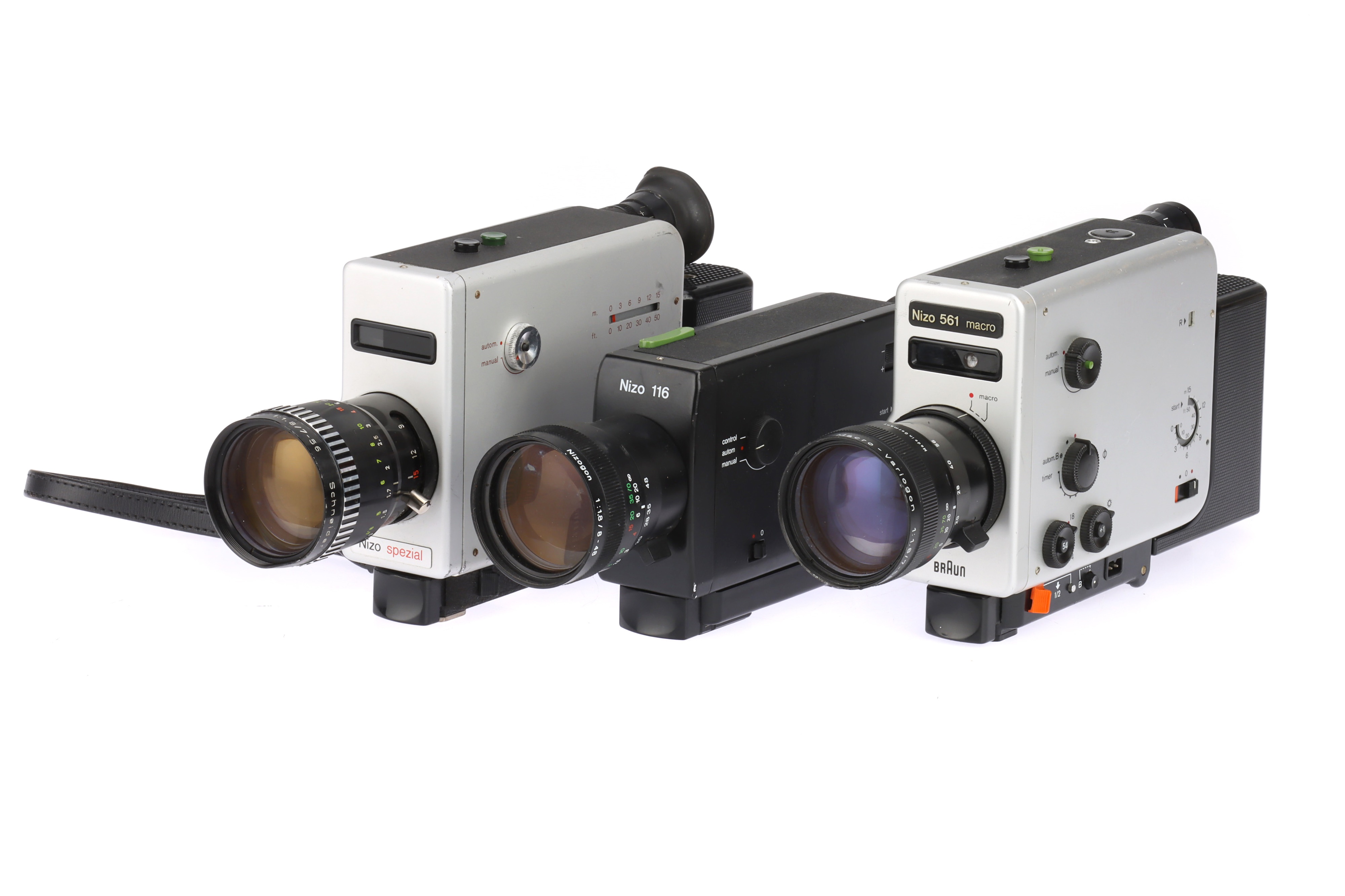 Three Braun Nizo Super 8 Motion Picture Cameras,