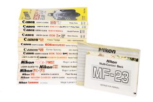 A Selection of Canon and Nikon User Guide Paperback Books