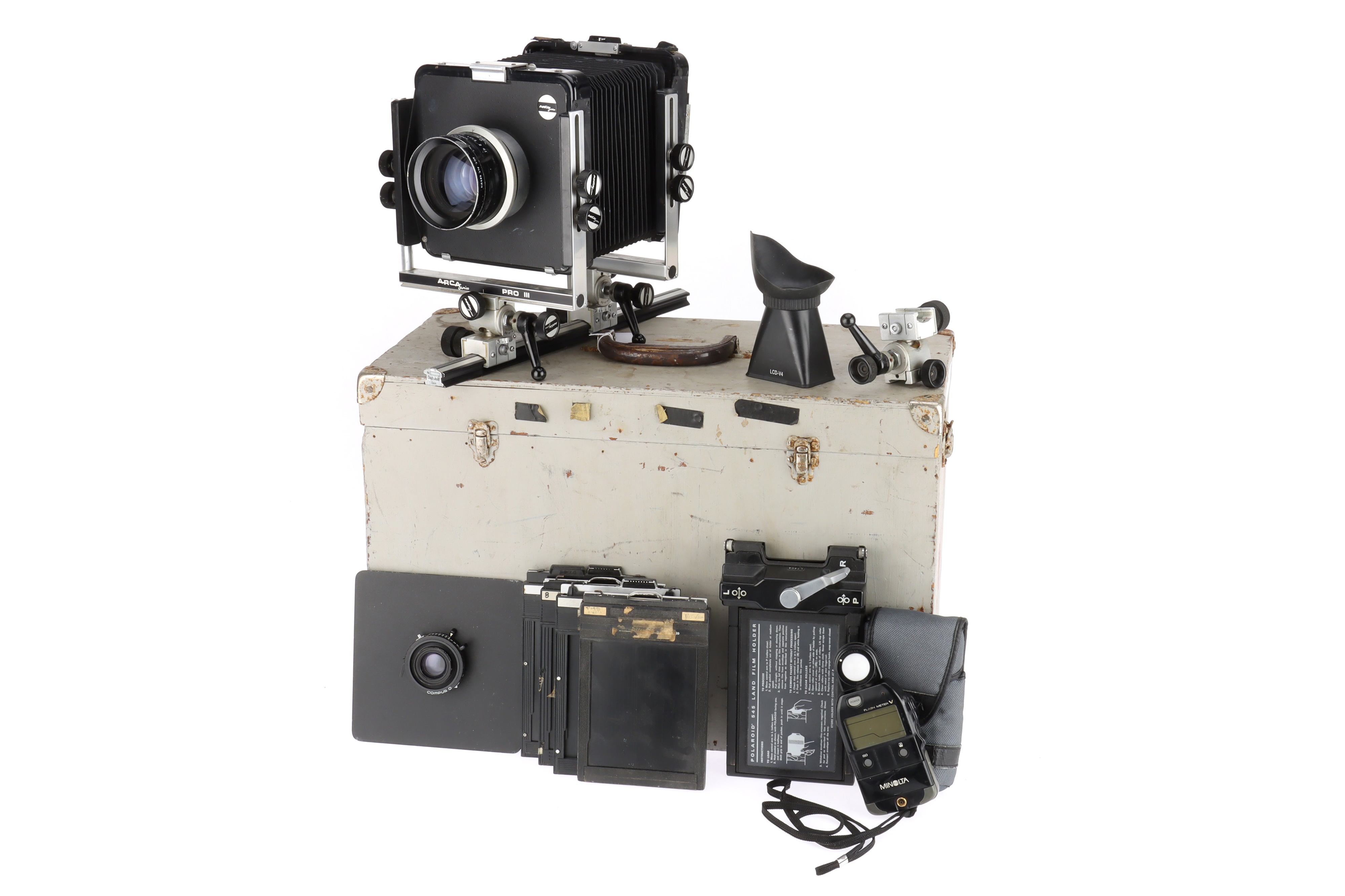 An Arca Swiss Pro III 4 x 5 Monorail Camera Outfit