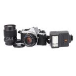 A Pentax ME Super 35mm SLR Camera and Lenses