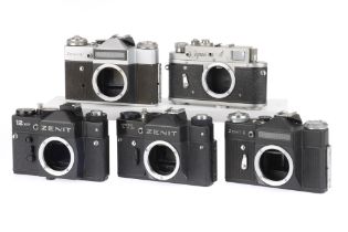 Five Krasnogorsk 35mm Camera Bodies