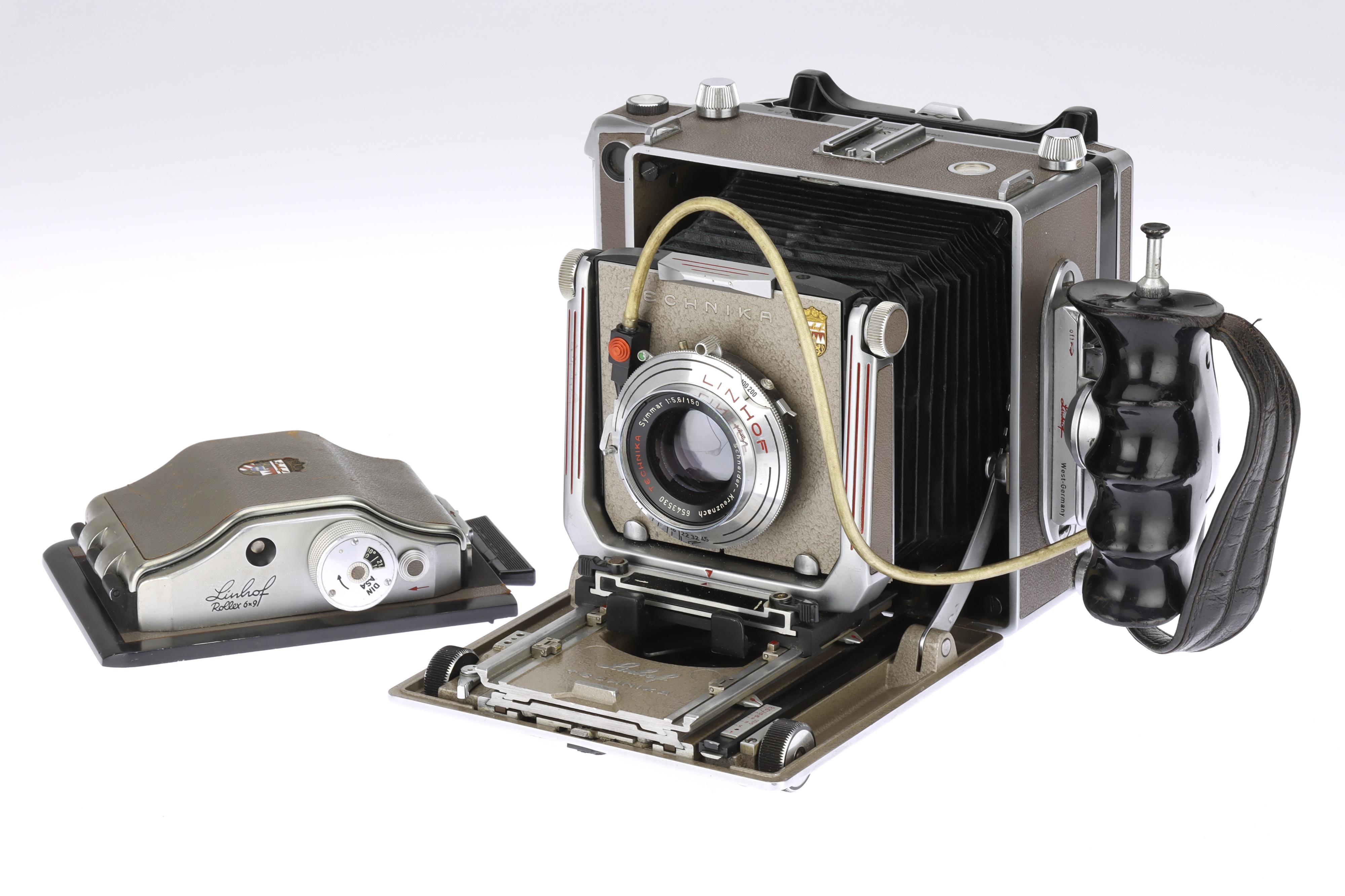 A Linhof Technika IV 4x5 Large Format Folding Rangefinder Camera,