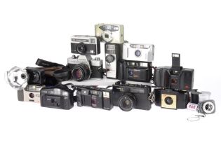 A Minolta SRT101 SLR and Various Compact Film Cameras