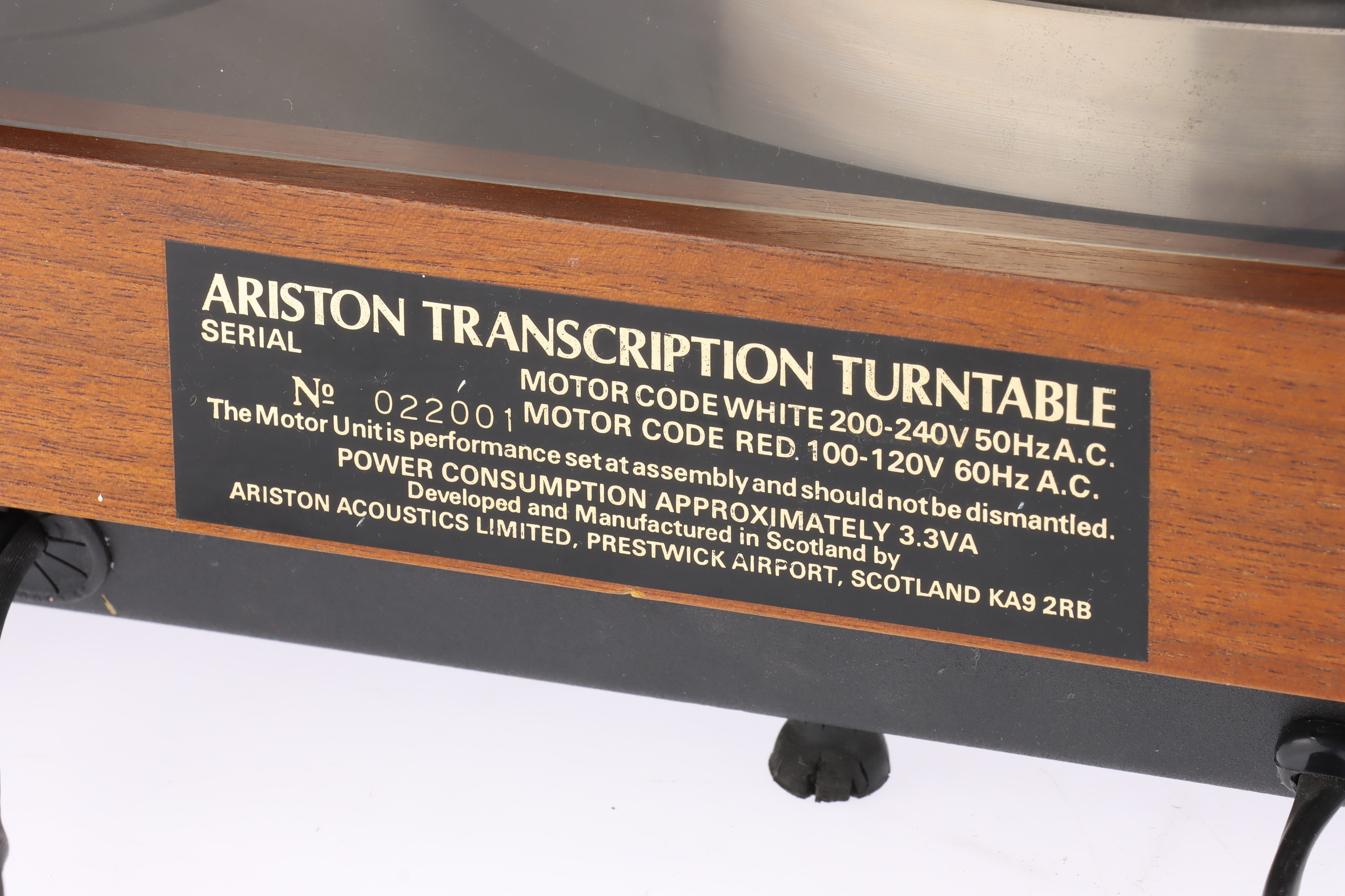 An Ariston RD 80 Transcription Deck / Turntable, - Image 4 of 5