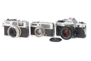 Three Canon 35mm Cameras