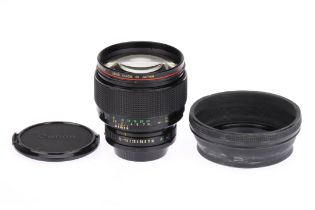A Canon Lens FD 85mm f/1.2 L,