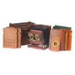 A Thornton Pickard Ruby Patent Half Plate Mahogany & Brass Field Camera,