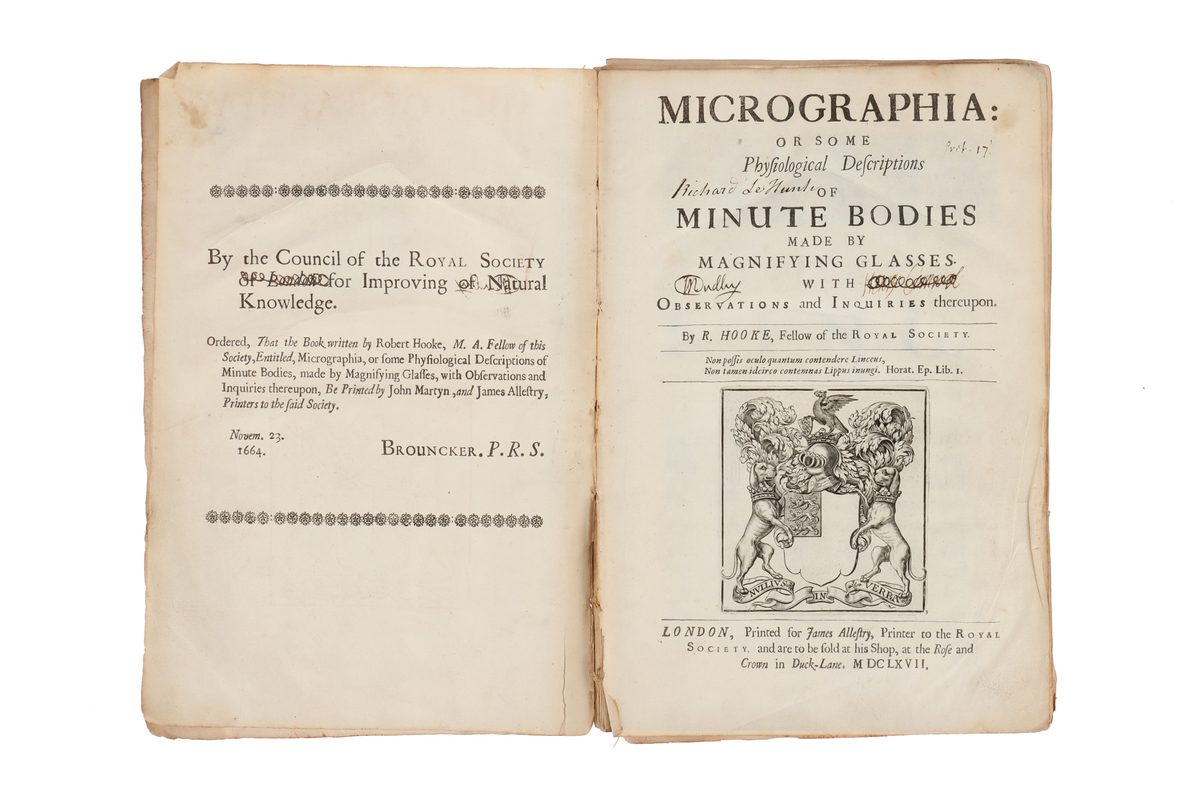 Hooke, Robert, Micrographia, - Image 2 of 6