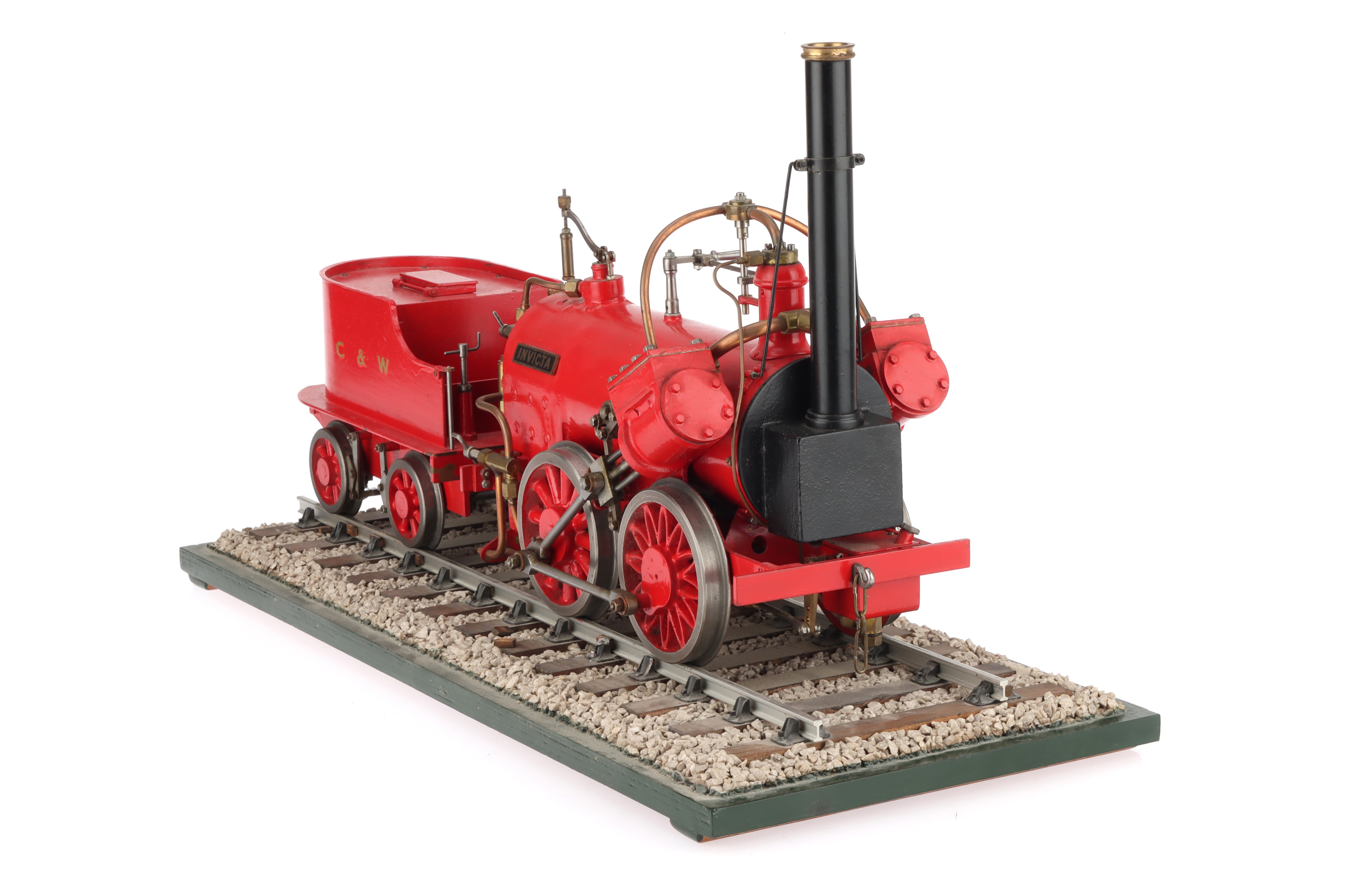 A 3in Guage Model of Canterbury & Whitstable Railway 0-4-0 Locomotive & Tender 'INVICTA' - Image 4 of 6