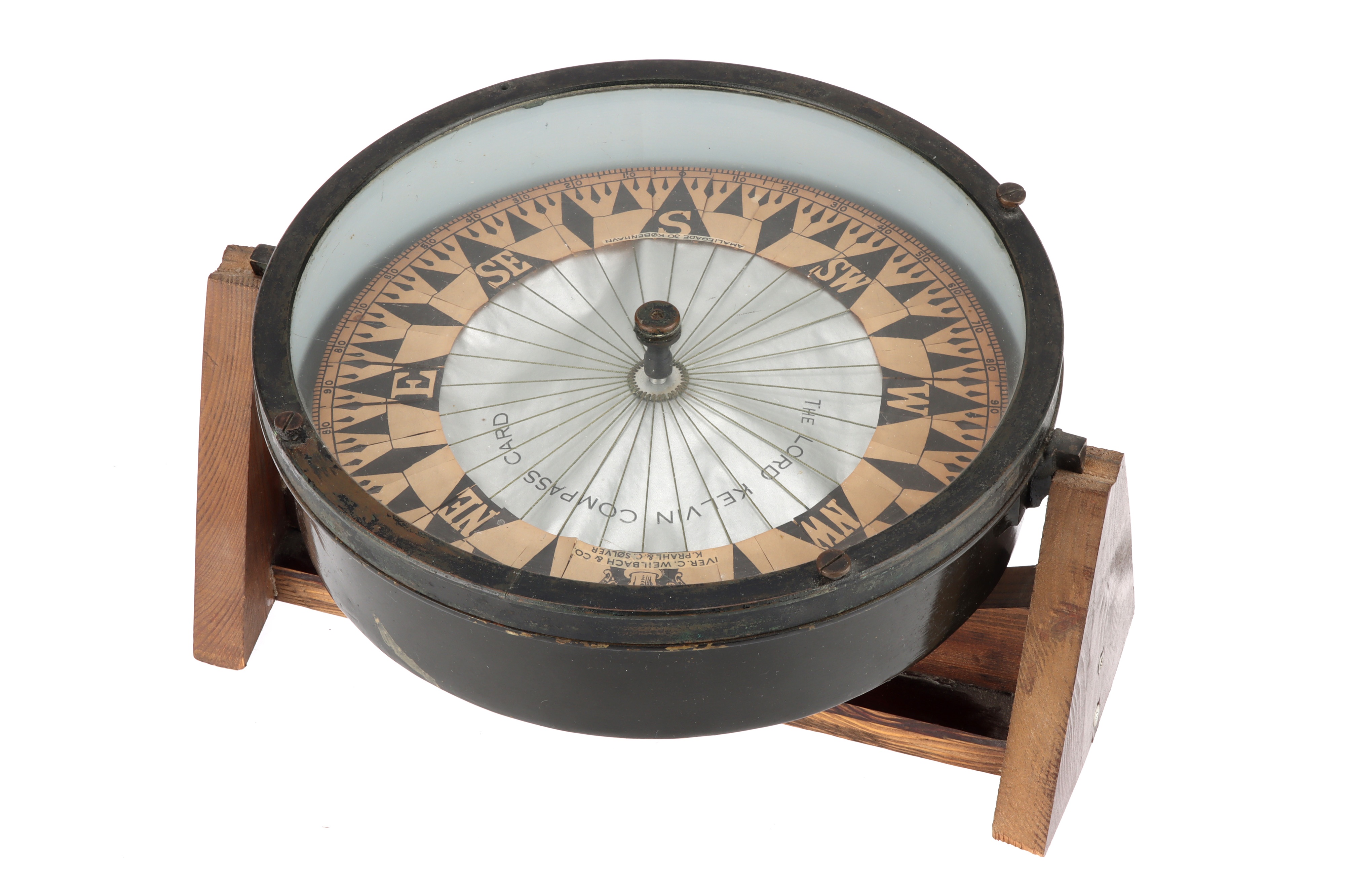 A 9" Dry Card Lord Kelvin Compass,