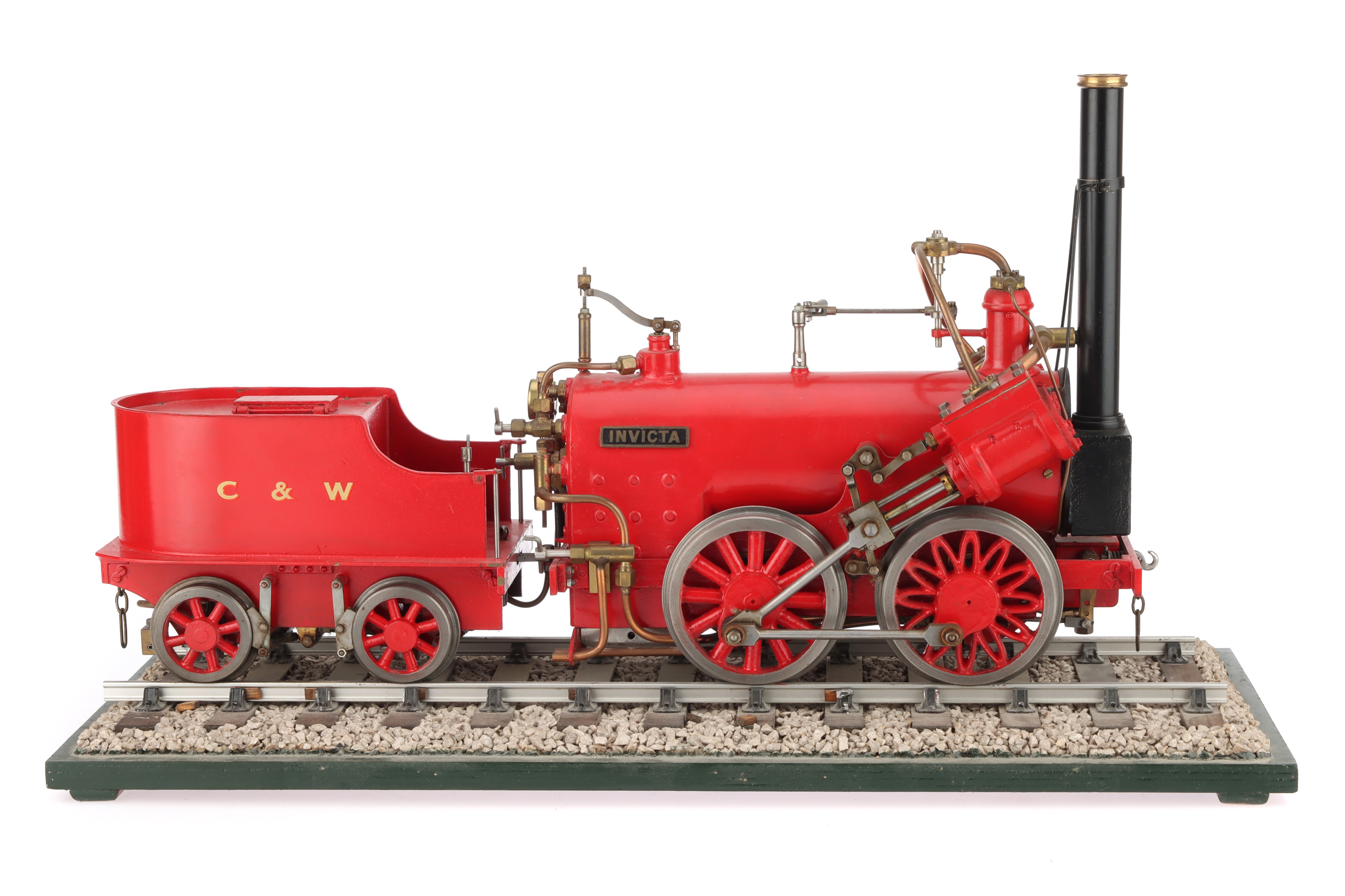 A 3in Guage Model of Canterbury & Whitstable Railway 0-4-0 Locomotive & Tender 'INVICTA' - Image 2 of 6