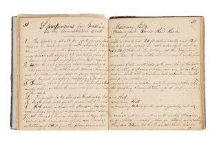 Engineers Site Book for Peoria & Oquawka Railroad, c.1850,