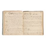 Engineers Site Book for Peoria & Oquawka Railroad, c.1850,