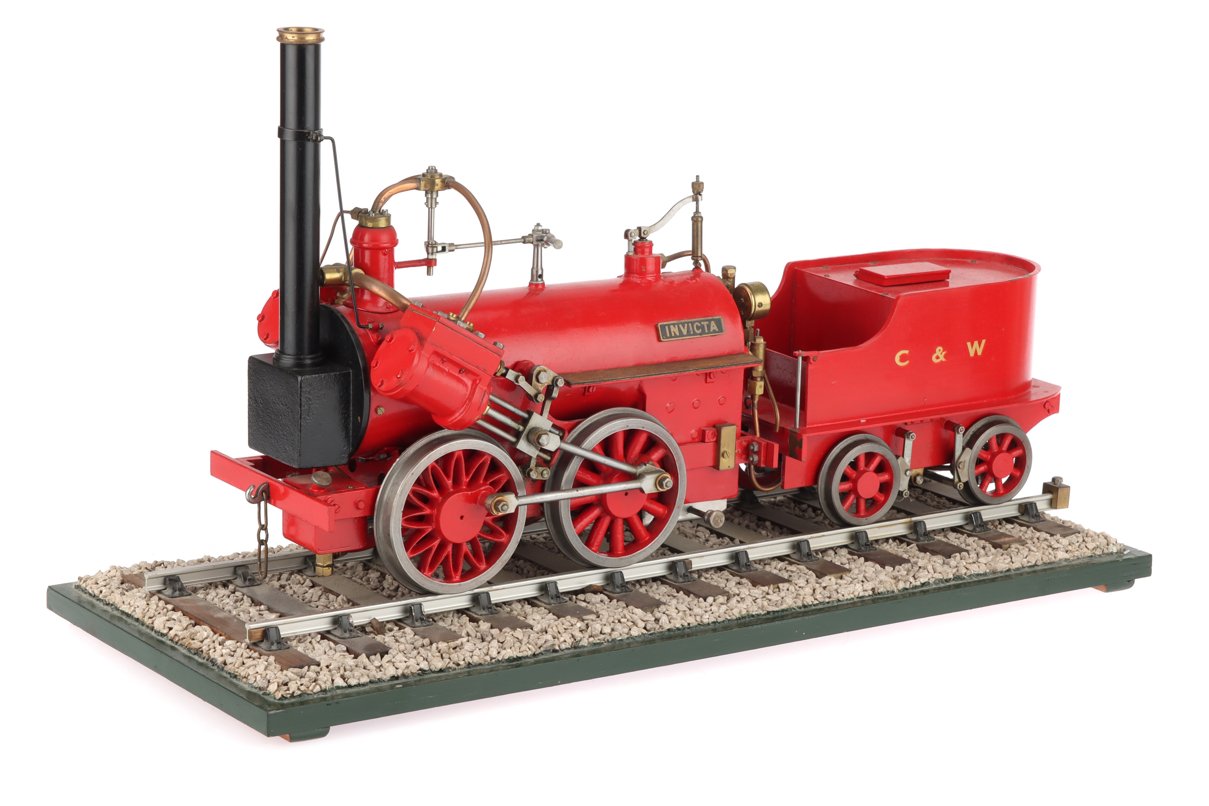 A 3in Guage Model of Canterbury & Whitstable Railway 0-4-0 Locomotive & Tender 'INVICTA'