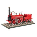 A 3in Guage Model of Canterbury & Whitstable Railway 0-4-0 Locomotive & Tender 'INVICTA'