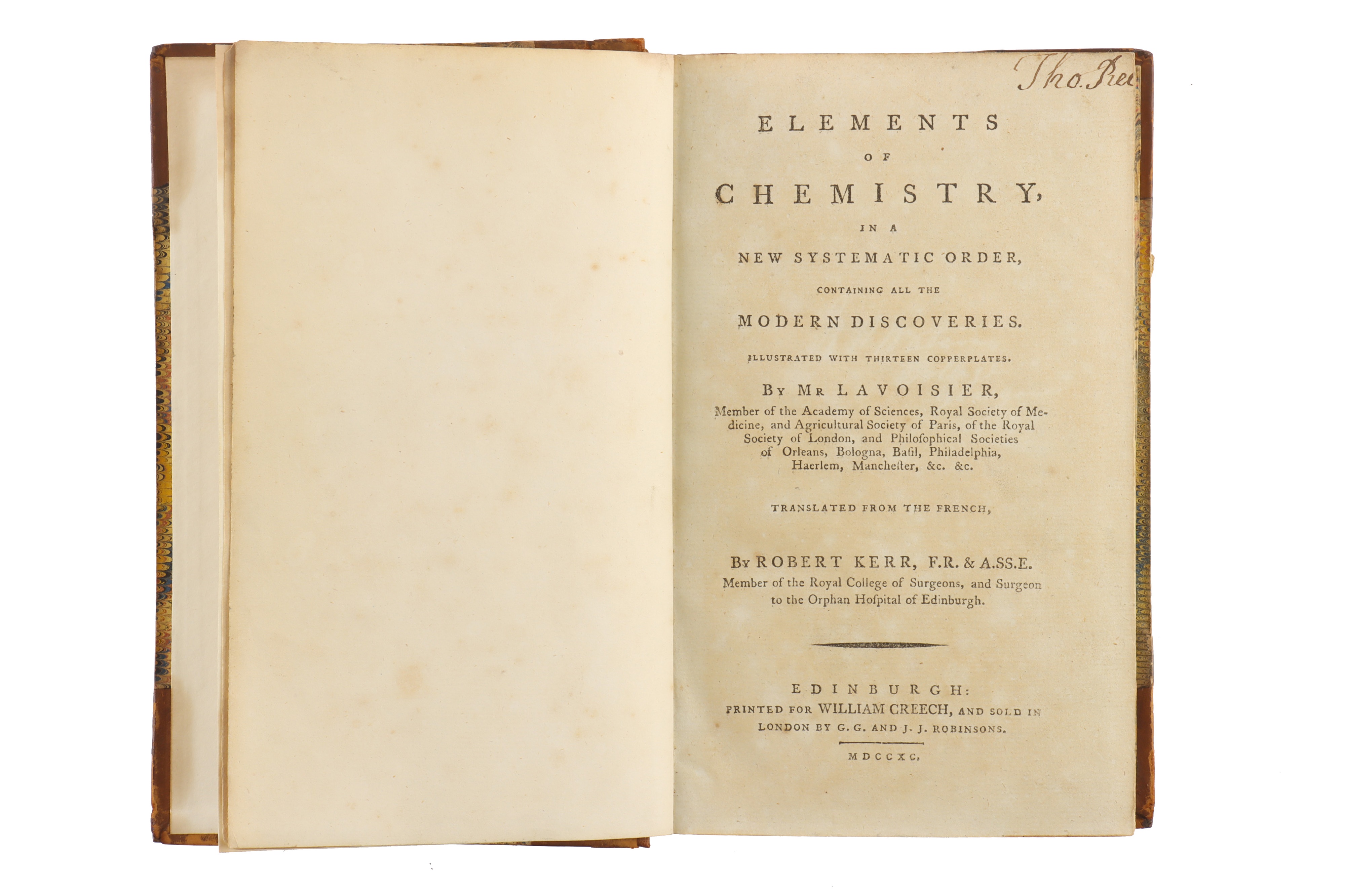 Lavoisier, Antoine Laurent, Elements of Chemistry, in a New Systematic Order, - Image 2 of 4