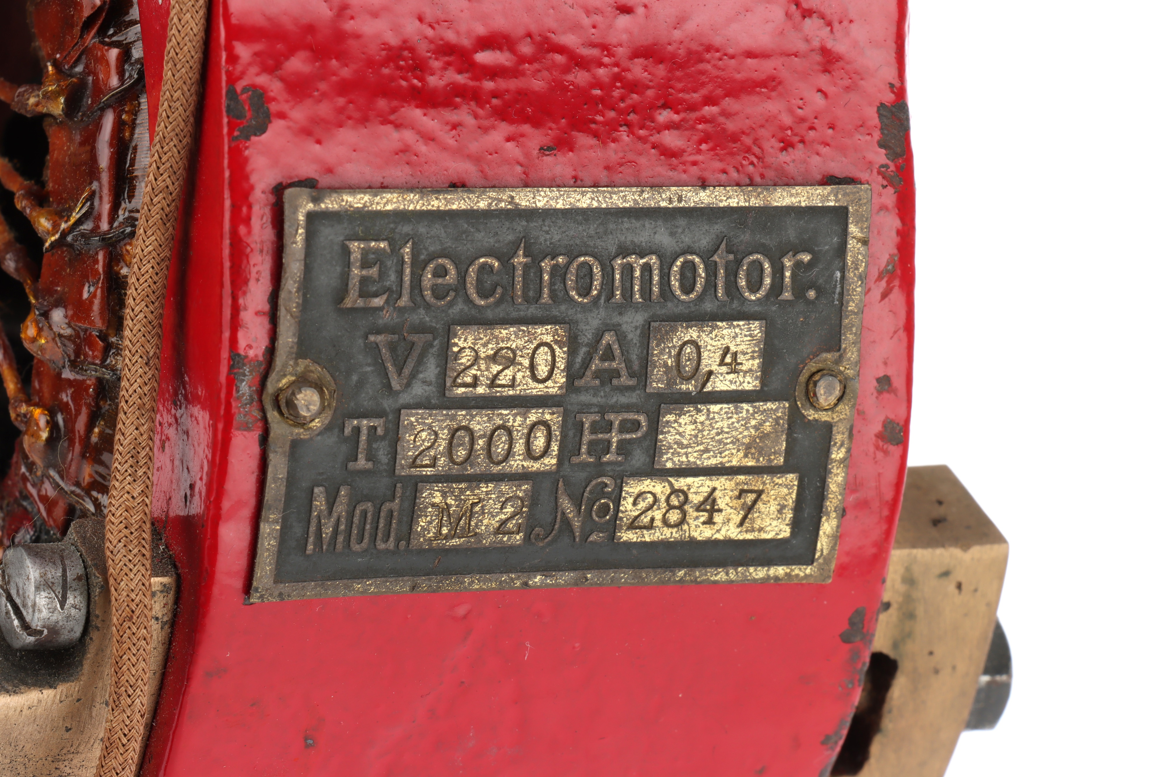 German, c.1910, plaque to the top reads 'D.R.G.M' and to the side Electromotor V.220, Mod M2, No. - Image 3 of 5