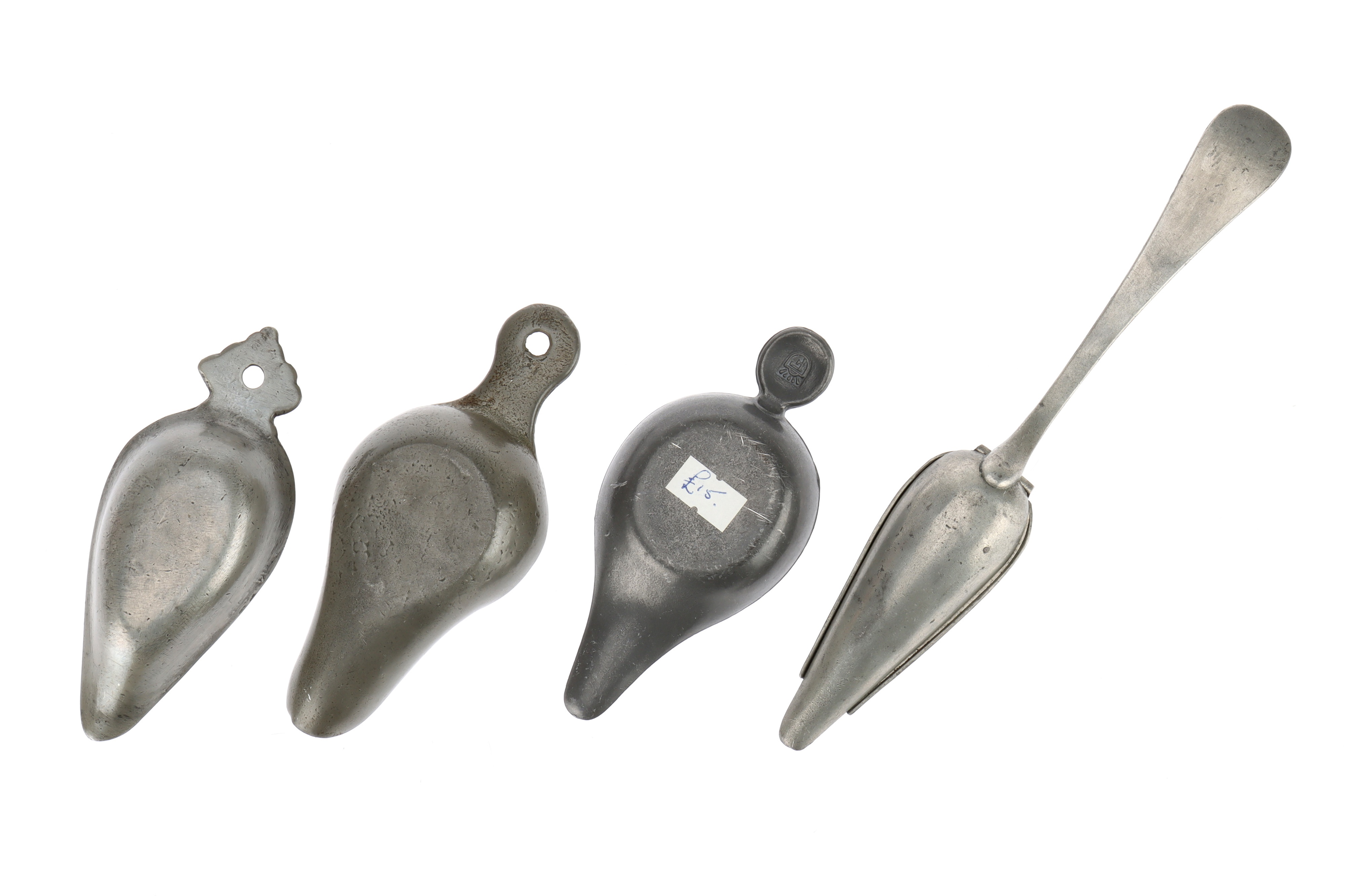 Pewter Pap Boats and a Medicine Spoon, - Image 2 of 7
