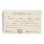 Original Royal Microscopical Society Recipt, Frank Crisp, 1870,