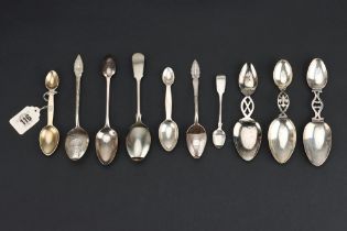 An Assortment Of Silver and Plated Medicine Spoons,