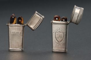 Two Silver Lancet Cases,