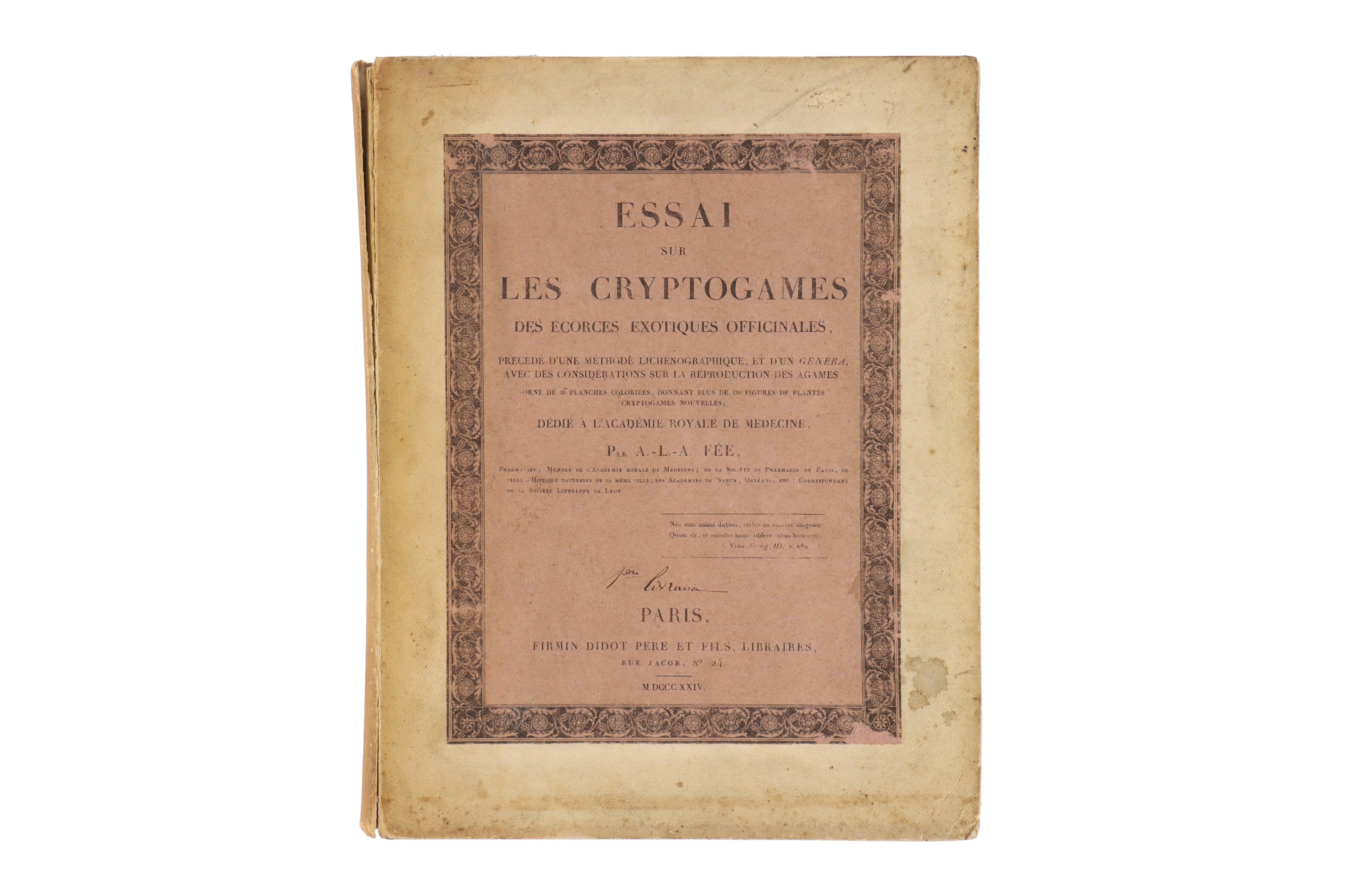 Fee, A., Essai Sur Les Cryptogames des Ecorces Exotiques Officinales, - Image 4 of 8